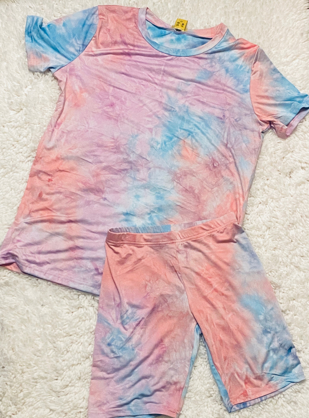 Tie Dye Short Set- Pink/Blue