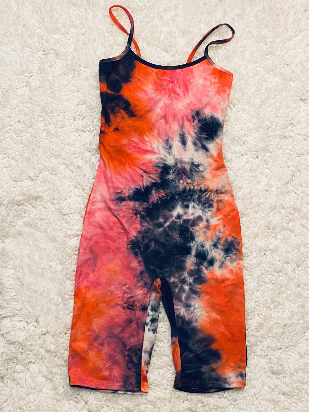 Tie Dye Romper- Pink/Navy