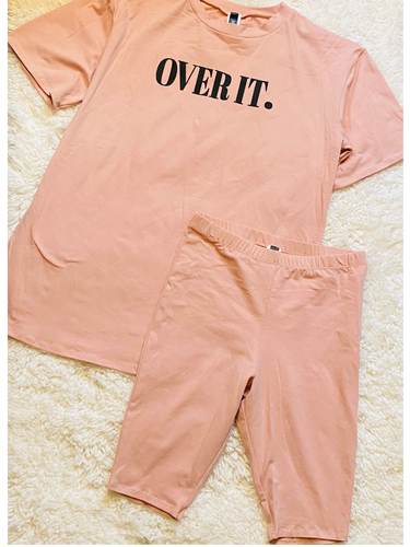 So Over It Short Set- Mauve/Pink